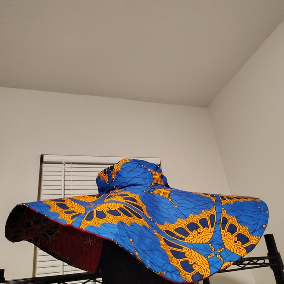 Ankara Blue and Orange Oversize with Earrings main image 4